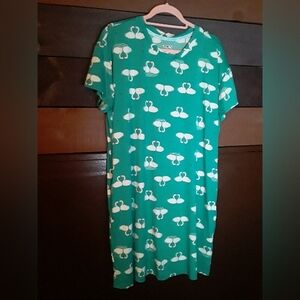 NWOT Joyspun L/XL Green Short Sleeve With Swans Nightshirt
